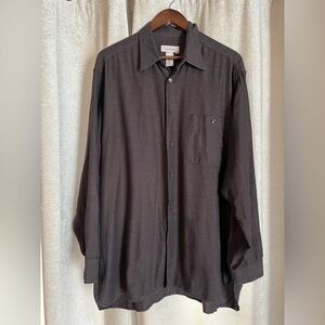 Ermenegildo Zegna Italy Luxury Cotton Button Down Shirt XL Brown